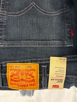 NWT Levi's 505 Regular Fit Jeans - Men's Size 38x32 Dark Wash Blue