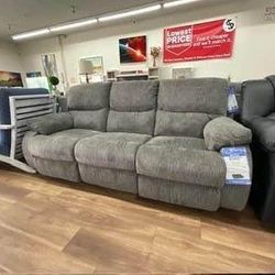 New Gray Ashley Brand Reclining Sofa Couch *Matching Love Seat Also Available *