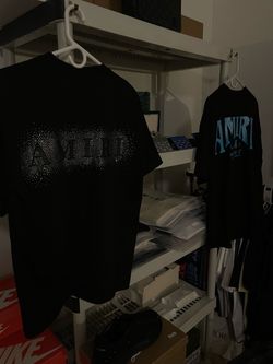 Amiri Black Crystal Logo T-Shirt