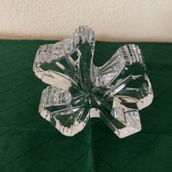 Waterford Crystal 3-Leaf Clover /Shamrock Paperweight Signed 