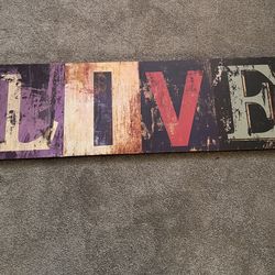 Rustic “LIVE” Canvas Wall Art