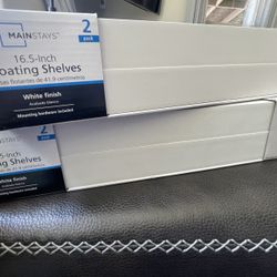 16.5-inch Floating Shelves White Finish 