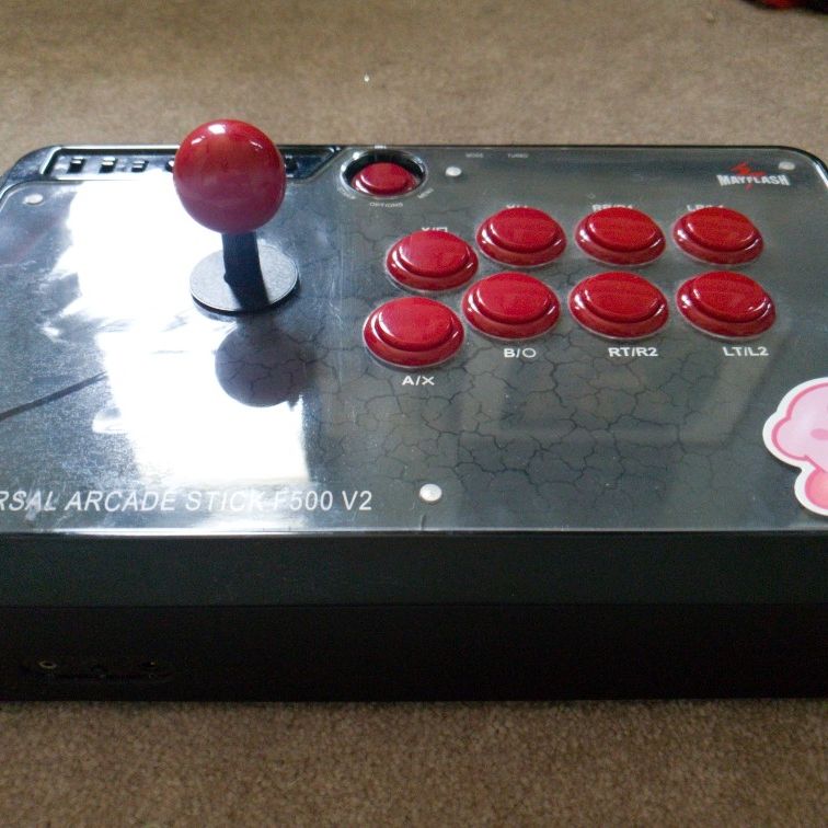 MayFlash Universal Arcade Stick F500 V2, Black/Red with cracked
