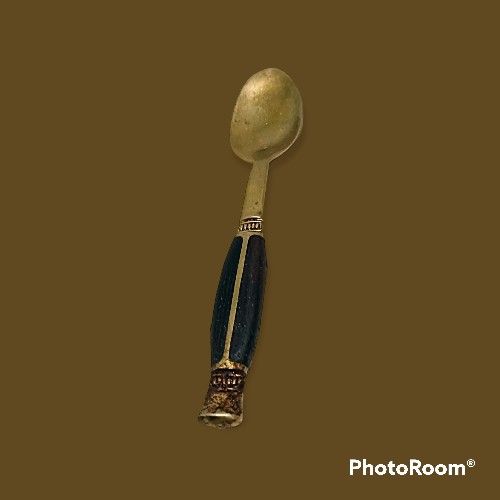 Vintage Brass/Wood Childs Spoon Made In Thailand