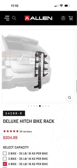 Allen Deluxe Hitch 4 Bike Rack & CURT Bike Beam #18016 – Set of 2