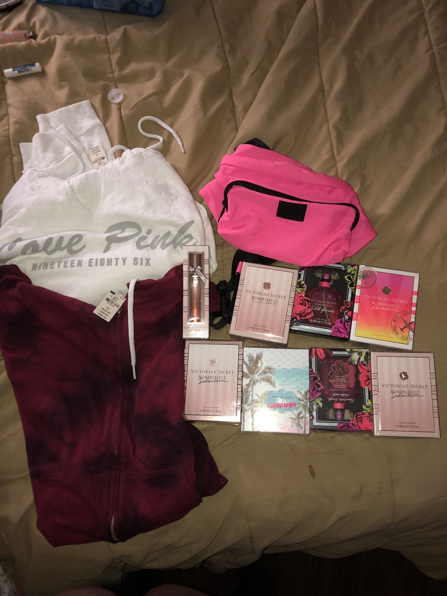 All New..Victoria’s Secret perfume and pink clothing