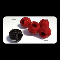 License Plate Novelty Car Front Raspberries Berries Fruits Outsider