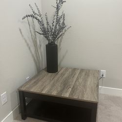 Furniture Set, 2 Square End Tables, 1 Entertainment Cabinet, Tall Bookshelf