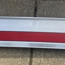 Ford OBS Truck Tailgate Insert - Red/Brushed Aluminum