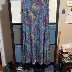 Multi-color Patterned Maxi Skirt