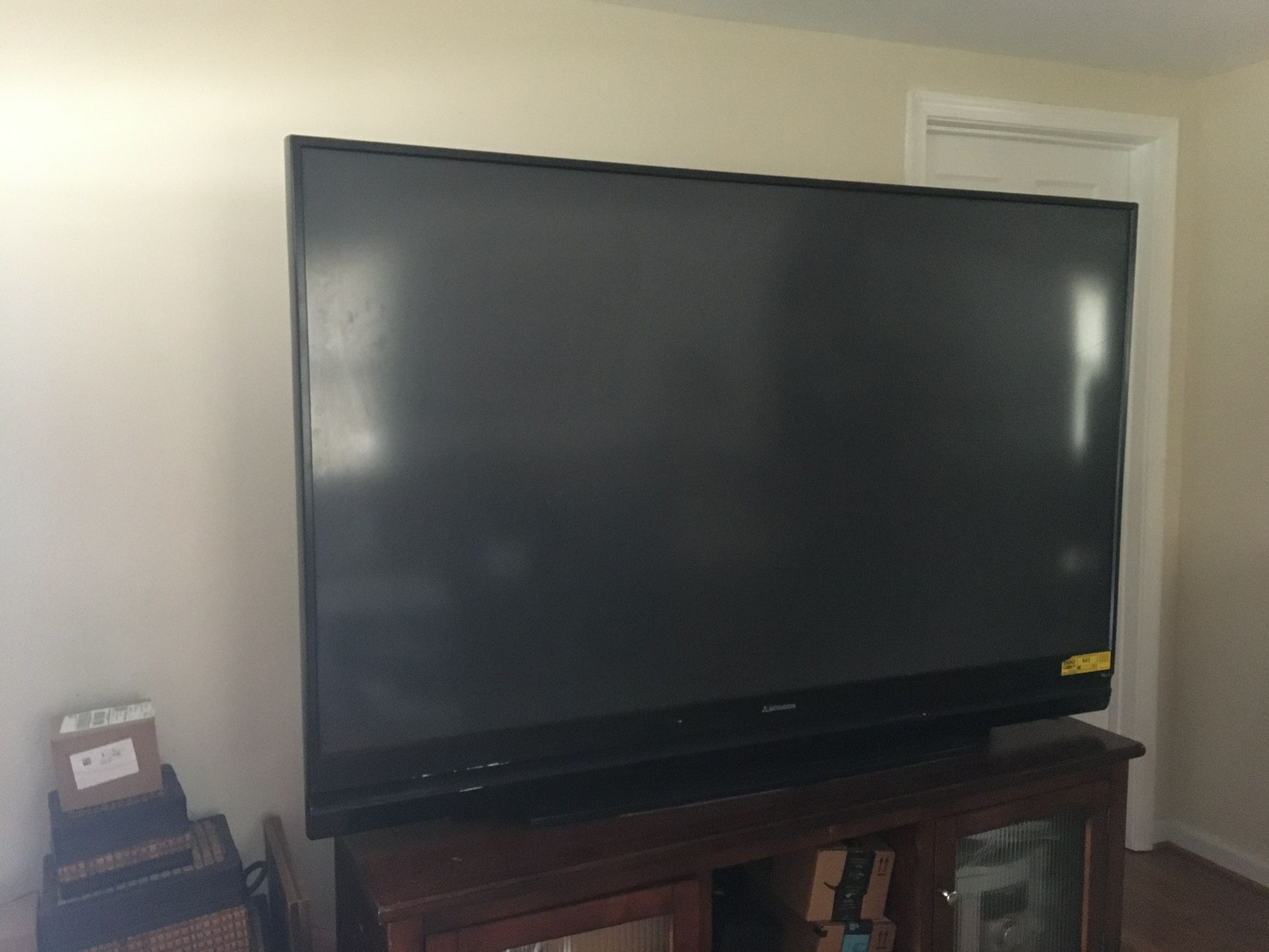 72 inch Mitsubishi TV- the Tv is available until marked sold.