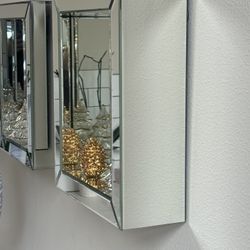 Z Gallerie Mirrored Wall Mount Picture Boxes – Strand Wall Shelf (Set of 2)