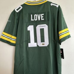 JORDAN LOVE SIGNED GREEN BAY PACKERS QB AUTOGRAPHED NIKE JERSEY W/COA - Large  1