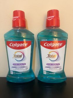 2pack Colgate Total Gum Health Alcohol Free Mouthwash, Non Burning Mouthwash for Bad Breath, Helps Prevent Gum Problems, Gingivitis, and Plaque, No-Al