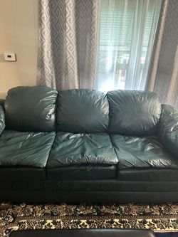 Leather sofa and love seat