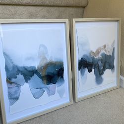 Framed watercolor painting set