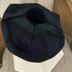 Black Watch Plaid Stretch Wool Tam