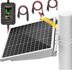 Brandnew 50W MPPT Solar Battery Charger Maintainer, 12V Waterproof Solar Panel Trickle Charger with MPPT Controller for Car, Motorcycle, Boat, Marine,