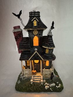 RARE VINTAGE 2013 Resin Halloween House Incense Light Up Collections Etc Works!