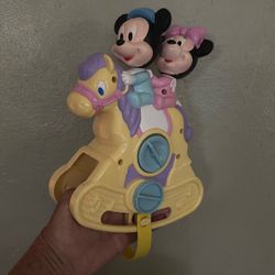 MICKEY MINNIE, WIND UP ROCKING HORSE FOR CRIB