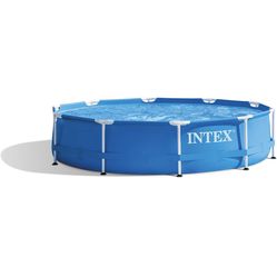 New Pool Intex 10ftx30in Metal Frame Pool With Skimmer &cover