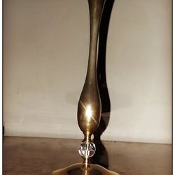 VINTAGE HOLLYWOOD REGENCY MID CENTURY SOLID BRASS SWAROVSKI CRYSTAL FLORAL ARRANGEMENT FLOWER VASE ACCENT TABLE DECOR