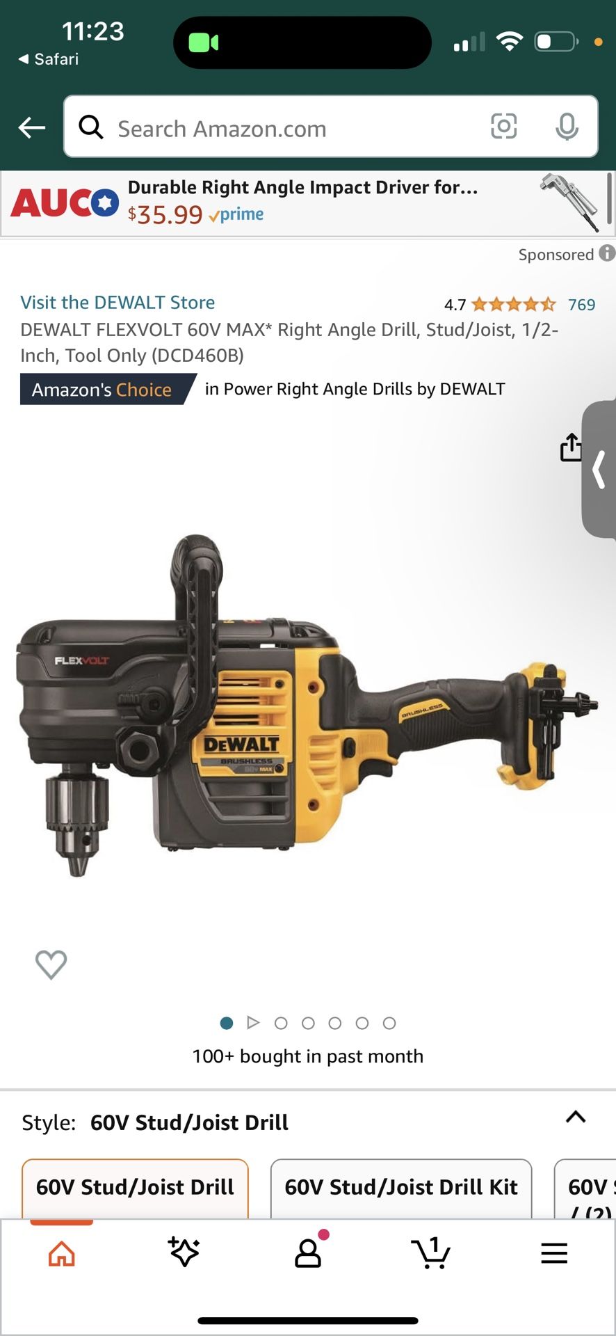 60 Volt Dewalt Stud Drill