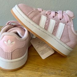 Adidas Kids' Pink and White Sneakers | Size 9k Kids 