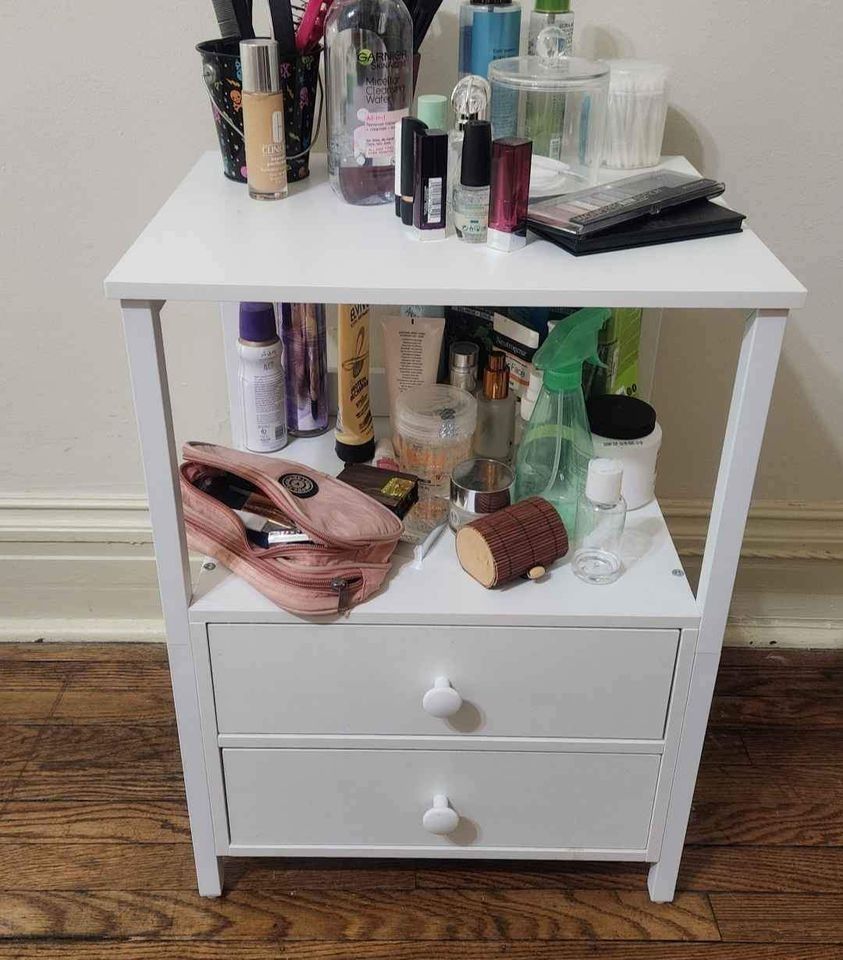 Makeup Vanity Mirror Side Table, Nightstand