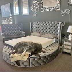Tufted Round Beds In Stock Any Size 