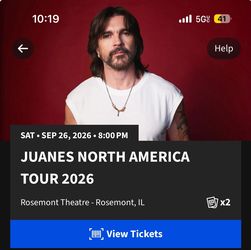 Juanes tickets (2) 9/26/26