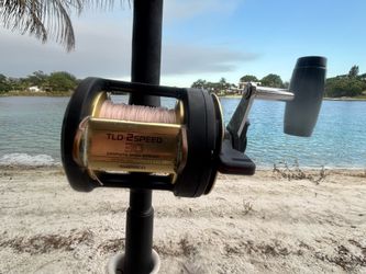 🐠 Preowned Shimano TLD-30 2Speed Reel & LMR Tackle Shop Custom 6’6” 25-50Lb Rod 🔥