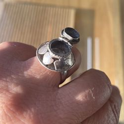 Tiger Eye Ring Hidden Compartment Ace of Hearts Silver 7.25 HANDMADE NEW LUCKY 