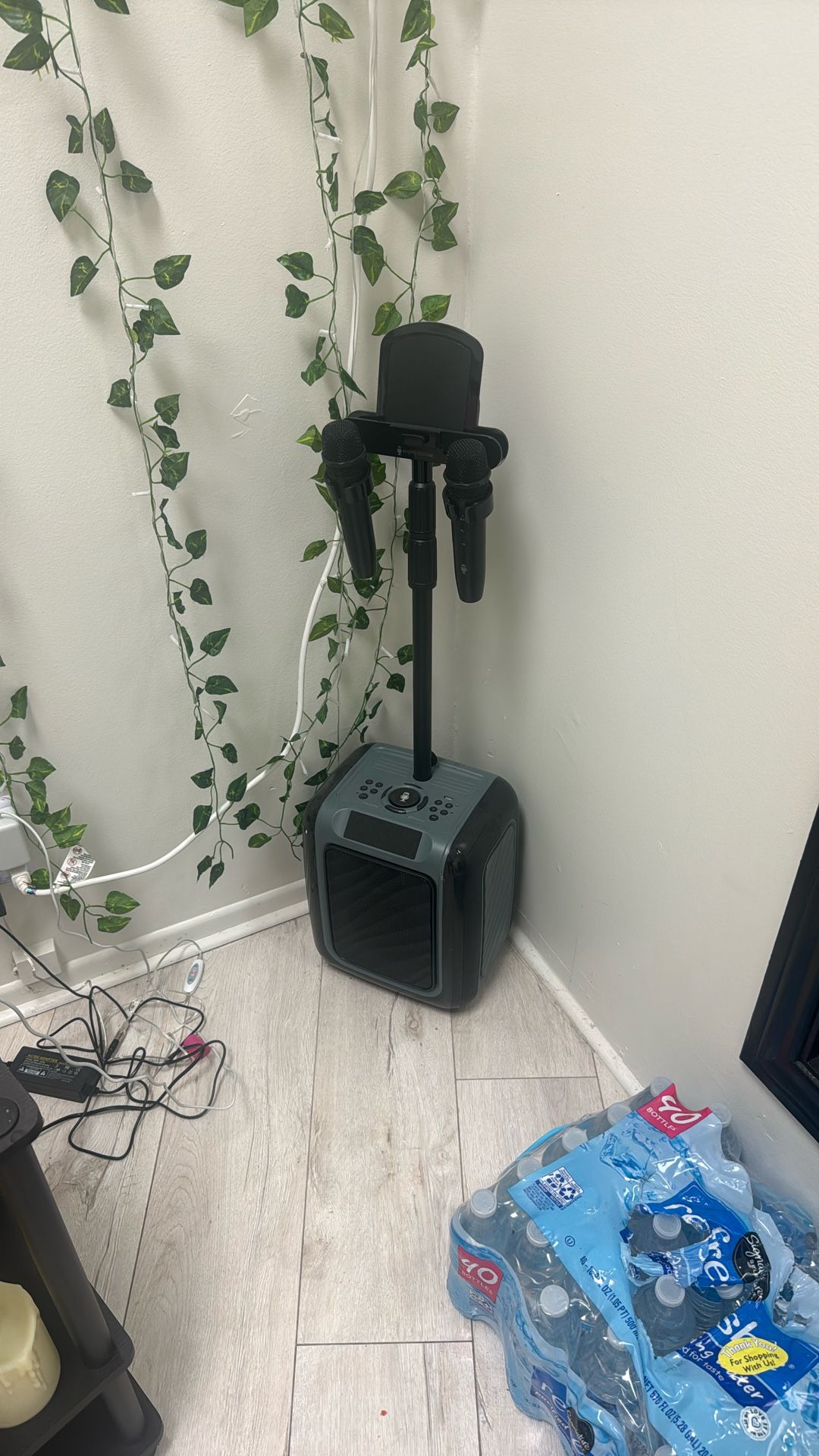Karaoke Machine With Tablet Holder And Two Mics