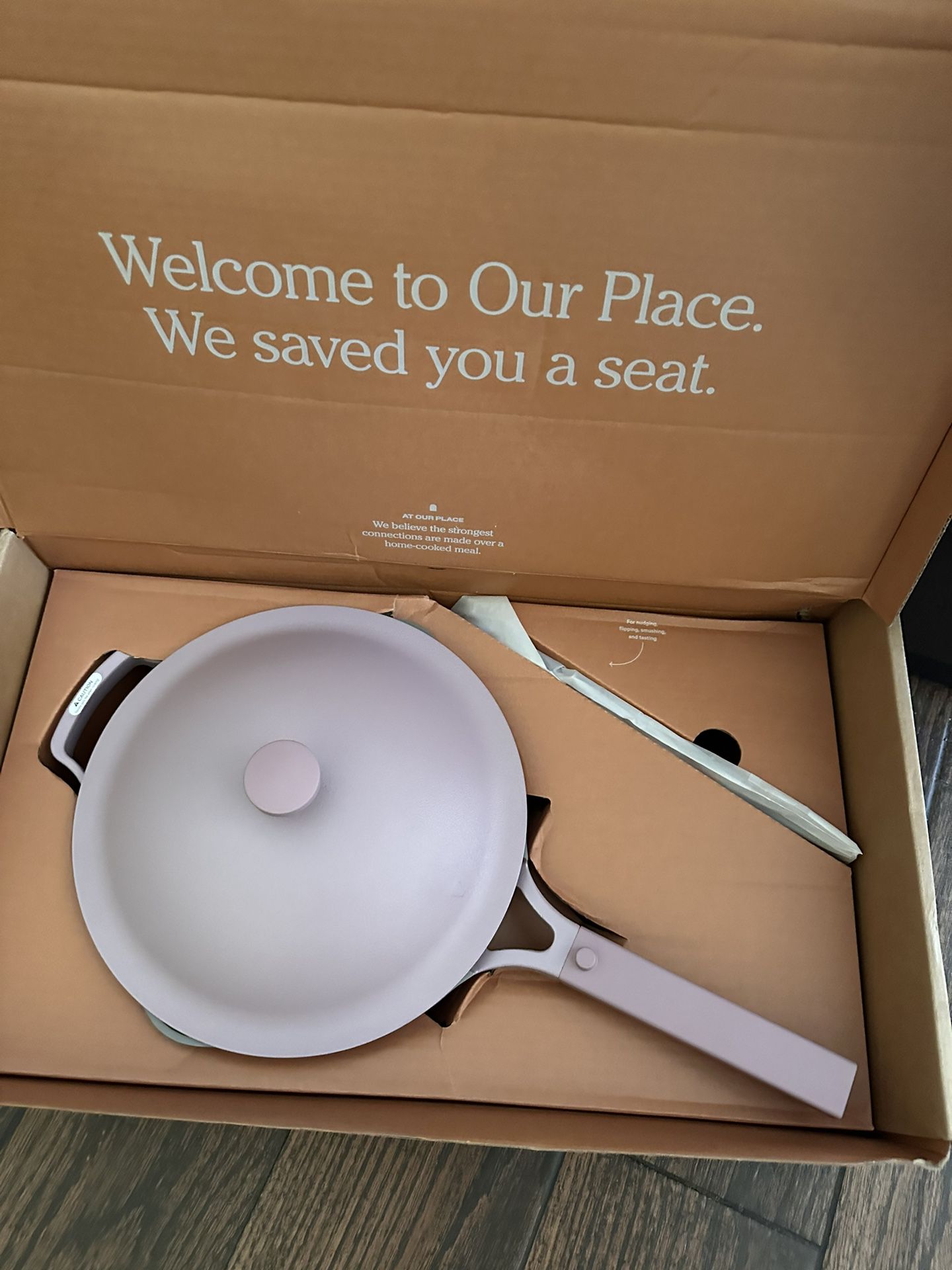 Brand New In Box Our Place 2.6 Quart Always Pan Set Lavender SOLD OUT W/  steamer