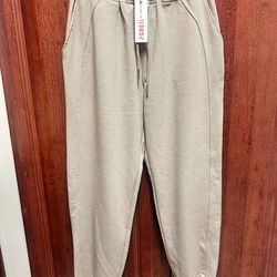 Women's Beige Jogger Pants – Casual Drawstring Track Joggers size S