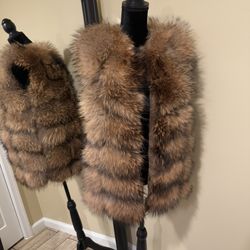 Real Raccoon Vest Jacket Crop Jacket Puffer Bomber Fur Coat Trench Parka Winter