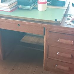 Big Old Antique Vintage Oak Desk Free On Monday  Or Tuesday