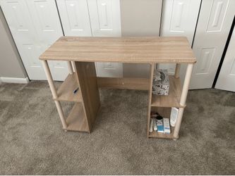 Small Wood Desk with Shelves – Like New