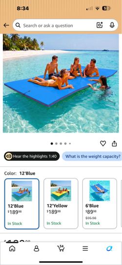 12-Foot Blue Floating Water Mat