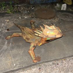 Handmade Metal Art Lizard Reptile Iguana approx 24” long