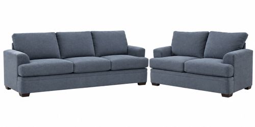 Rooms To Go Blue/Gray Sofa Set 2 Piece