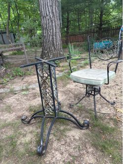 Antique Victorian style iron table and chair