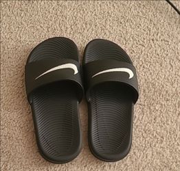Kids Nike Slide Sandals Black White Swoosh