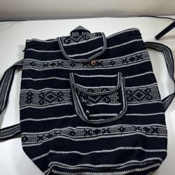 Aztec looking backpack made of cloth