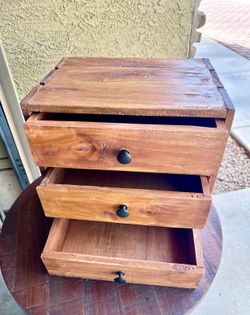 3 Drawer Wooden Desktop/Bedside Organizer