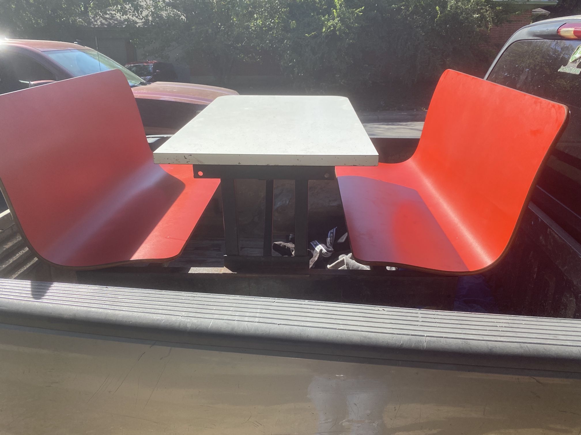 Table Top 2 Benches Attached