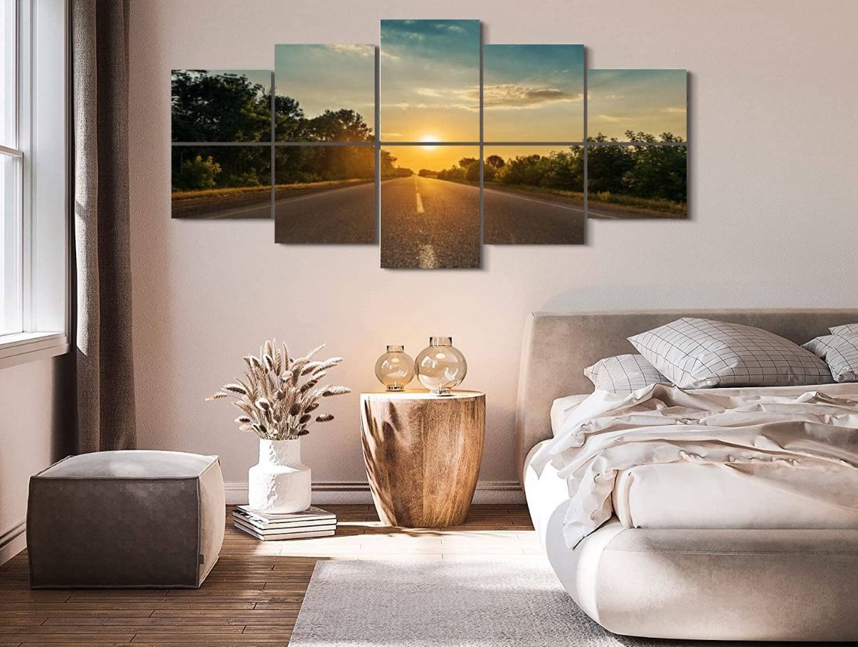 10 Pack Art Acoustic Panels Sun horizon road Decorative Soundproof Acoustical Wall Panel Sound Absorbing Padding for Recording Studio Home-40"x80"