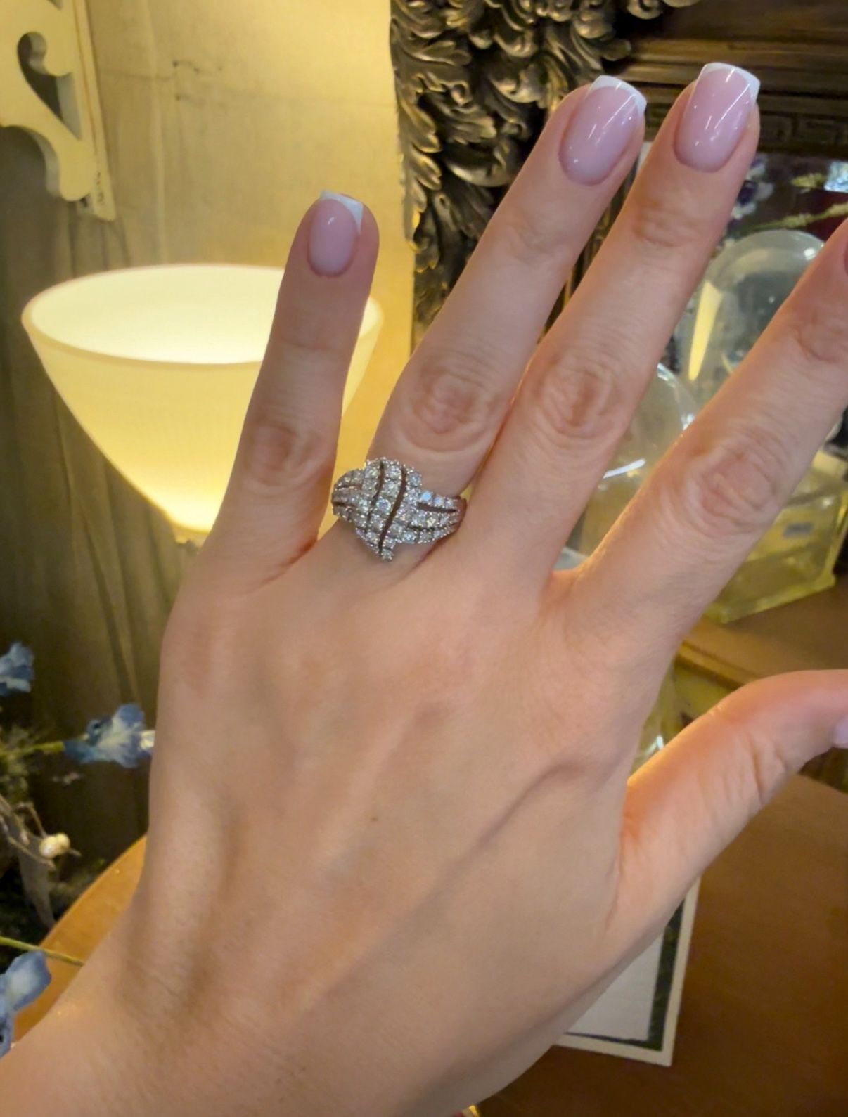 14K Gold Natural Diamonds Estate Ring