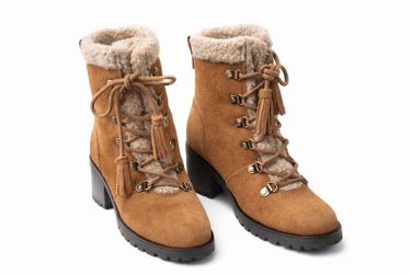 Aerosoles Women’s 6.5 Tan Suede Shearling Boots — Like New!